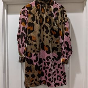 NWT Anthropologie Eleanor Layla Velvet Animal Print Dress